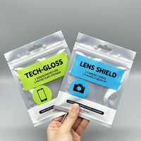 Sachet d'emballage refermable en plastique transparent avec fenêtre, personnalisable, pour accessoires électroniques, câbles USB, pièces détachées, fermeture éclair