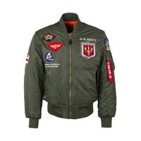 US NAVY TOP GUN Piloten-Flug-Denim-Jacke mit Kapuze, Frühling, Casual, Dünne Bomberjacke, OEM