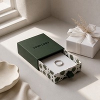 Boîte cadeau à tiroir à motifs vert forêt, impression personnalisée, rigide, robuste, recyclable, de qualité supérieure, vente en gros, directement de l'usine
