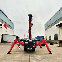 Grue araignée compacte Risenmega 3T Mini, grue télescopique télécommandée de 10 m, acier au manganèse Q235, chenilles en caoutchouc, hydraulique