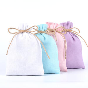 Bolsa de regalo con cordón de yute de lujo de 8*10cm, bolsa de joyería sedosa con logotipo personalizado OEM, bolsa de seda reciclable, Material de boda - Product Image 4