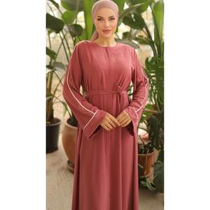 Abaya Estilo Dubái, Tela <span class=keywords><strong>Medina</strong></span>, Vestido Musulmán Tradicional, Múltiples Colores, 145 cm de Largo, Tallas 38S a 483XL - Product Image 3