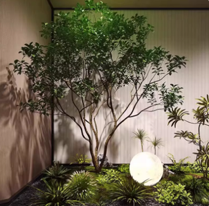 모조 안드로메다 펜둘리플로라 바닥에 세우는 녹색 식물 풍경 대형 인조 나무 및 인조 식물 - Product Image 1