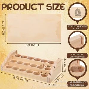 Wooden Stepped Essential Oil <b>Storage</b> <b>Rack</b> 3 Layers Detachable Roller <b>Bottle</b> Organizer Desktop Living Room <b>Storage</b> - Product Image 4