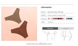 Uxyk-Ropa interior suave sin costuras para mujer Video <span class=keywords><strong>sexy</strong></span> Imágenes románticas <span class=keywords><strong>de</strong></span> tiro bajo <span class=keywords><strong>de</strong></span> <span class=keywords><strong>mujeres</strong></span> gordas en tangas Ropa interior para mujer al por mayor - Product Image 5