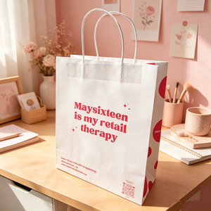 Sac en papier kraft personnalisé de qualité alimentaire, taille sur mesure, recyclé, brun, noir, sac de shopping en papier avec logo imprimé - Product Image 5