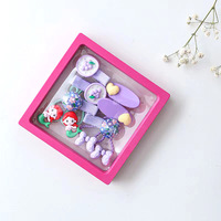10 Stks/doos Nieuwe Kinderen Kinderen Haaraccessoires Geschenkdoos Haarclip Prinses Bloem Schattige Haarclips Set Met Transparante Doos