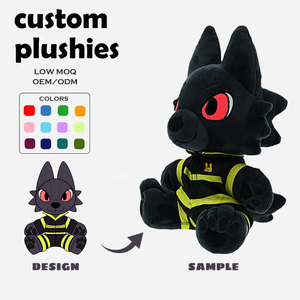 Peluche personnalisée sans minimum de commande à partir de photo, mascotte animale, logo d'entreprise, loup, jouets en peluche, cadeau promotionnel pour entreprise - Product Image 1