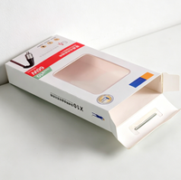 Emballage personnalisé haut de gamme recyclable pour chargeurs suspendus, casques, accessoires de téléphone, câbles de données, boîtes en papier avec fenêtre, pelliculage mat