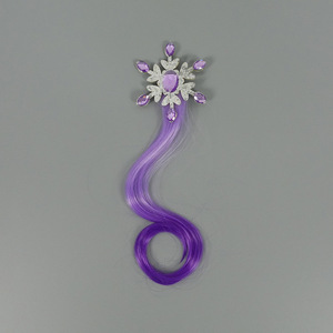 Pince à cheveux pour enfants avec paillettes en forme de flocon de neige, cheveux longs bouclés dégradés, fausses franges, accessoires pour cheveux de princesse pour filles, pour cosplay et fêtes - Product Image 5
