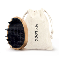 Cepillo de pelo Natural de bambú Biodegradable para el cuero cabelludo, herramienta ecológica para el cabello rizado con forma de huevo y enredos