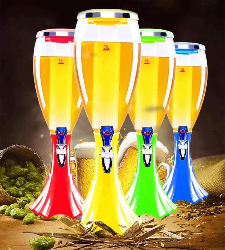 Led Cocktail Dispenser 3L Bier Toren Sap Drink Dispenser Wijn Vat Bier Tap Toren Met Chiller