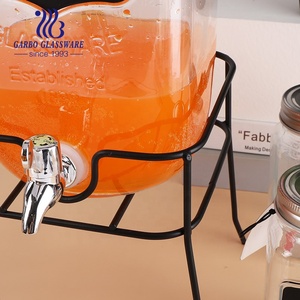 Tiệc Cưới Sử Dụng 4L Nước Ép Thủy Tinh Trong Suốt Với Vòi Kim Loại Hoặc Nhựa Và <span class=keywords><strong>Mason</strong></span> <span class=keywords><strong>Jar</strong></span> Cup Juice Mug Với Rơm - Product Image 3