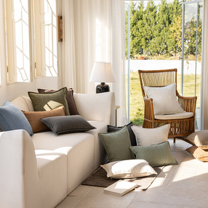 Funda de cojín de jacquard bohemio a cuadros de doble cara de poliéster - Product Image 4