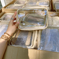 Sacs à cosmétiques étanches PVC Transparent à fermeture éclair sac de toilette suspendu voyage Portable Transparent trousse de maquillage pochette