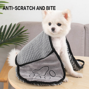 <span class=keywords><strong>Serviette</strong></span> pour chien ultra absorbante, séchage rapide, serviettes de bain pour animaux de compagnie, microfibre super shammy avec poches pour les mains, pour chiens et chats de petite, moyenne et grande taille - Product Image 3