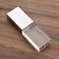Pernikahan kustom USB Flash Drive hadiah 8GB LED kristal buatan tangan DIY Logo USB Flash Pen Drive