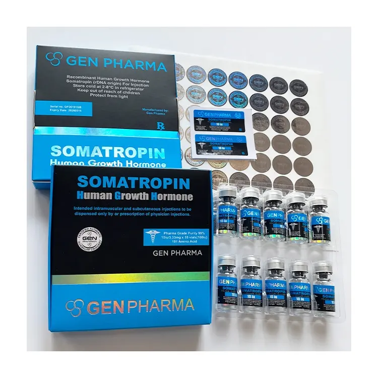 Фармацевтическая упаковка 64-высококачественный маскарадный дизайн GEN Pharma somatropina H gh 10 * 10IU флакон с коробкой