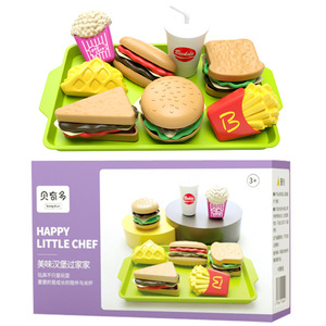 Juego de simulación de mini hamburguesas <span class=keywords><strong>Happy</strong></span> Little Chef, juguetes de comida de plástico para niños de 2 a 4 años, <span class=keywords><strong>juguete</strong></span> de cocina unisex - Product Image 3
