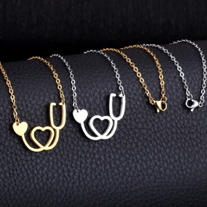 Collar de Cadena con Colgante de Corazón Minimalista de Acero Inoxidable Personalizable al por Mayor, Joyería de Moda para Mujer, Regalo - Product Image 2