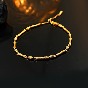 <span class=keywords><strong>Noeud</strong></span> en bambou de style ancien moyen bracelet plaqué or en argent 925 avec <span class=keywords><strong>dessin</strong></span> de fil en métal, nouveau style rétro chinois, simple et niche - Product Image 1