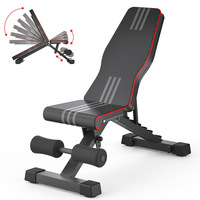 Banc de musculation professionnel en métal pliable et réglable OEM, inclinable, déclinable et plat, pour entraînement à domicile et en salle de sport