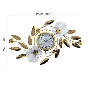 Reloj de pared de Metal 3D moderno, diseño de flores colgante de alta calidad para decoración del hogar para sala de estar, dormitorio, inspirado en la naturaleza - Product Image 5