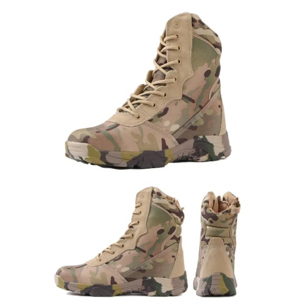 DoubleSafe निर्माता कस्टम निविड़ अंधकार छलावरण फैशन गैर पर्ची शिकार के लिए सेना के सैन्य कमांडो लड़ाकू सामरिक जूते