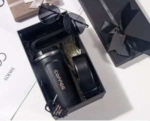 Vente en gros de marque de luxe Coffret cadeau d'affaires pour homme 5pcs Tasse en acier inoxydable <span class=keywords><strong>Portefeuille</strong></span> en verre Ceinture et porte-clés - Product Image 3