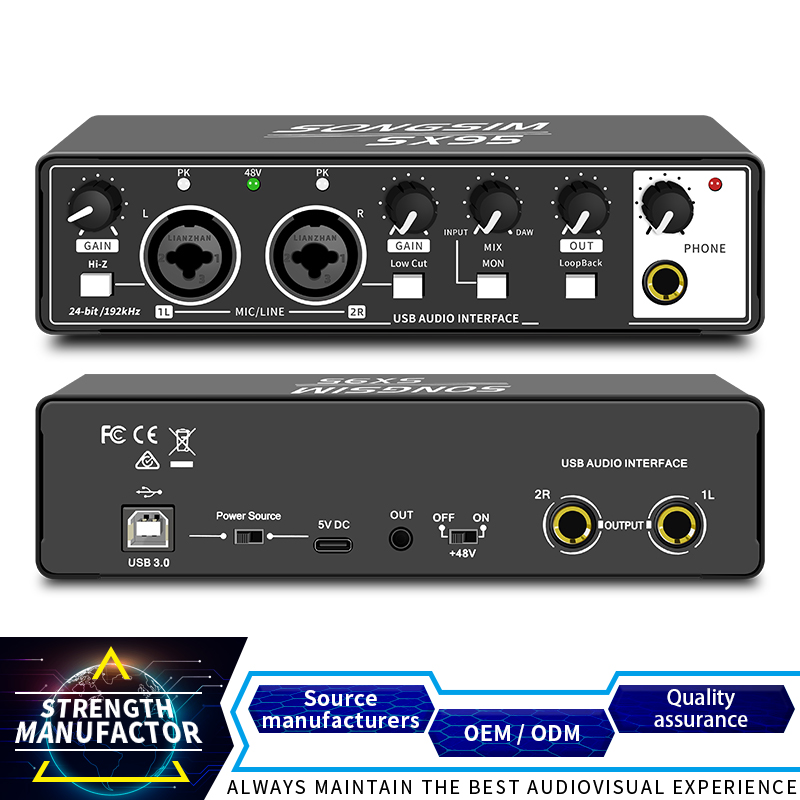 SX95 USB Sound Card - Professional Audio Interface for Podcasting