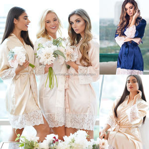 Vente en gros <span class=keywords><strong>de</strong></span> chemises <span class=keywords><strong>de</strong></span> <span class=keywords><strong>nuit</strong></span> en satin <span class=keywords><strong>de</strong></span> luxe <span class=keywords><strong>de</strong></span> haute qualité avec dentelle, vêtements <span class=keywords><strong>de</strong></span> détente élégants <span class=keywords><strong>et</strong></span> sexy pour femmes, <span class=keywords><strong>peignoir</strong></span> <span class=keywords><strong>assorti</strong></span>, robe <span class=keywords><strong>de</strong></span> mariée, demoiselle d'honneur - Product Image 5