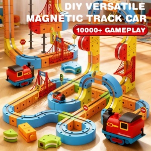 <span class=keywords><strong>Train</strong></span> miniature à attraction magnétique KSF, <span class=keywords><strong>train</strong></span> à grande vitesse, piste magique, plastique ABS, batterie au lithium, jouet éducatif électrique pour enfants - Product Image 2