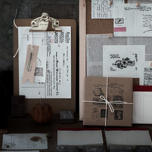 Ensemble de tampons rétro en Silicone, <span class=keywords><strong>tampon</strong></span> de fleur, joint en caoutchouc, carte de <span class=keywords><strong>lettre</strong></span>, <span class=keywords><strong>Scrapbooking</strong></span> DIY avec 60 feuilles de mémo - Product Image 2