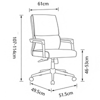 Chaise de bureau exécutive en cuir moderne à hauteur réglable, avec éponge haute densité épaisse et roulettes silencieuses pour salon
