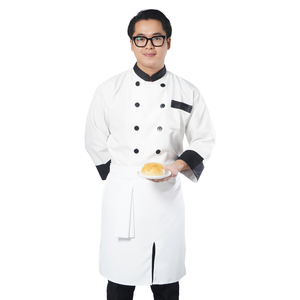 Veste de chef unisexe respirante avec tablier, double boutonnage, pour hommes et femmes, OEM - Product Image 2