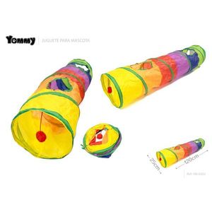 Túnel arcoíris Yommy Pet de 120 cm, túnel de juego colorido para gatos y mascotas pequeñas - Product Image 2