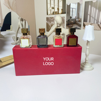 Coffret cadeau de parfum pour homme de luxe 540 ml, flacon rouge longue durée avec couvercle doré, vaporisateur de parfum