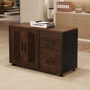 Archivador de Madera Contemporáneo SENYU con 2 Cajones y Puertas, Almacenamiento Móvil para Oficina en Casa, Muebles de Oficina - Product Image 1