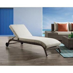 Chaise longue <span class=keywords><strong>de</strong></span> jardin en rotin moderne pour villa, cour, bord <span class=keywords><strong>de</strong></span> piscine, <span class=keywords><strong>plage</strong></span>, avec design pliable - Product Image 6