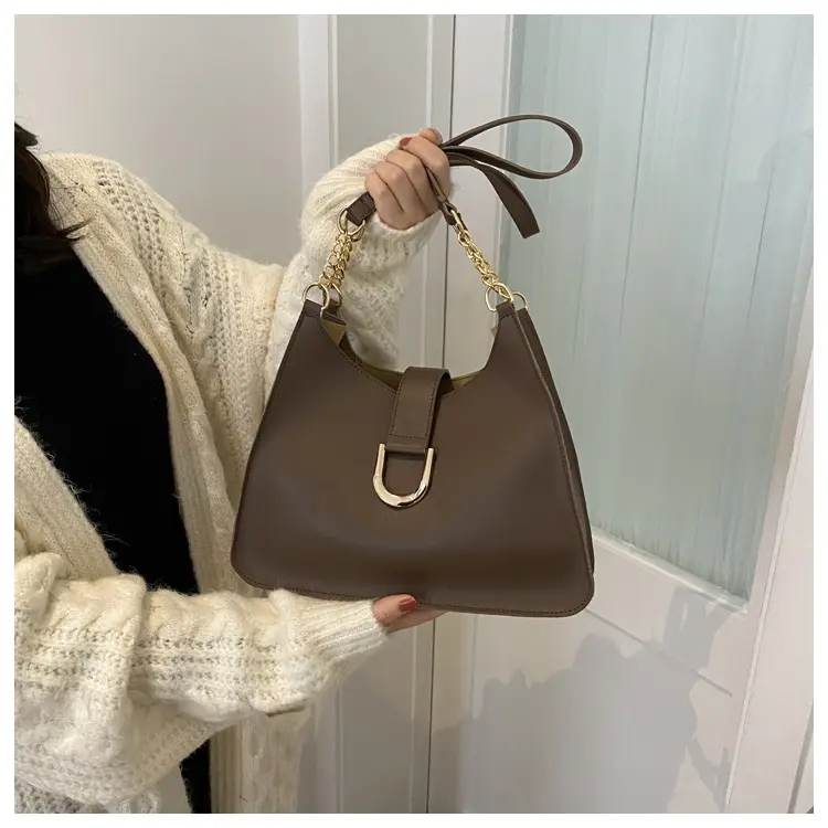 Weibliche Umhängetasche Einfaches Design Lady Elegante Umhängetaschen PU Frauen Unterarm Umhängetasche Custom Opp Bag Single