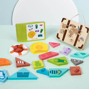 Nouvelle arrivée avancée carte jouet éducatif tout-petits unisexe enfants apprentissage précoce interactif bois forme géométrique <span class=keywords><strong>jeu</strong></span> d'association - Product Image 3