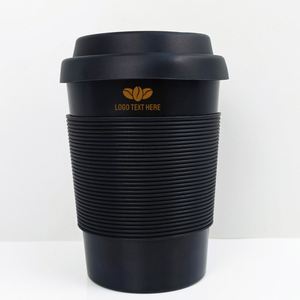 15OZ/420ml Black Coffee Mug <b>Cups</b> with Silicone Lid <b>Custom</b> logo Promotional Drinkware Tumblers Sustainable Drink <b>Cup</b> Bpa Free - Product Image 1