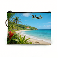Porte-monnaie en cuir pour homme, souvenir touristique d'Haïti, personnalisé avec logo, couleurs et designs sur mesure, style professionnel, vente en gros