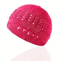 Venta caliente Crochet Rasta Knit Kufi Hat para hombres mujeres islámico musulmán oración gorras Beanie