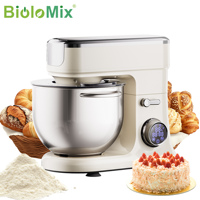 Robot de cuisine multifonction 7L avec hachoir à viande, poussoir à saucisses, crochet pétrisseur, fouet, pour pétrir la pâte à gâteau et à pain, idéal pour la pâtisserie maison