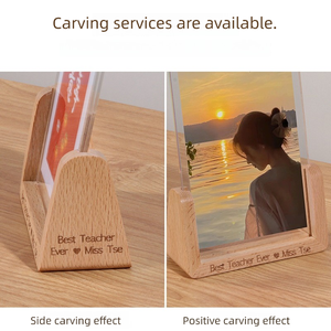 ฐานไม้เนื้อแข็ง ขาตั้งกรอบรูปทรงตัวยู ขนาด 6 นิ้ว 7 นิ้ว 8 นิ้ว กรอบรูปอะคริลิค กรอบรูปดีไซน์สร้างสรรค์ กรอบรูปไม้วอลนัท - Product Image 5