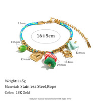 Collier pour femme en acier inoxydable plaqué or, tressé et perlé, avec breloque fruit, style européen-américain, étanche, pour les vacances