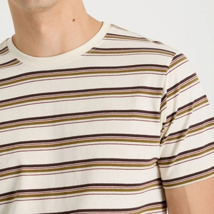 T-shirt da uomo girocollo a maniche corte oversize in cotone pesante 100% personalizzata, a righe, colore <span class=keywords><strong>ecru</strong></span> - Product Image 4