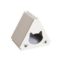 Grand grattoir et lit pour chat en bois, design triangulaire vertical, durable, sans déchets, style épuré, tendance, dropshipping