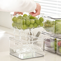 Contenants de conservation pour fruits et légumes frais avec passoire amovible, bol de conservation pour légumes et laitues, organisateur de réfrigérateur